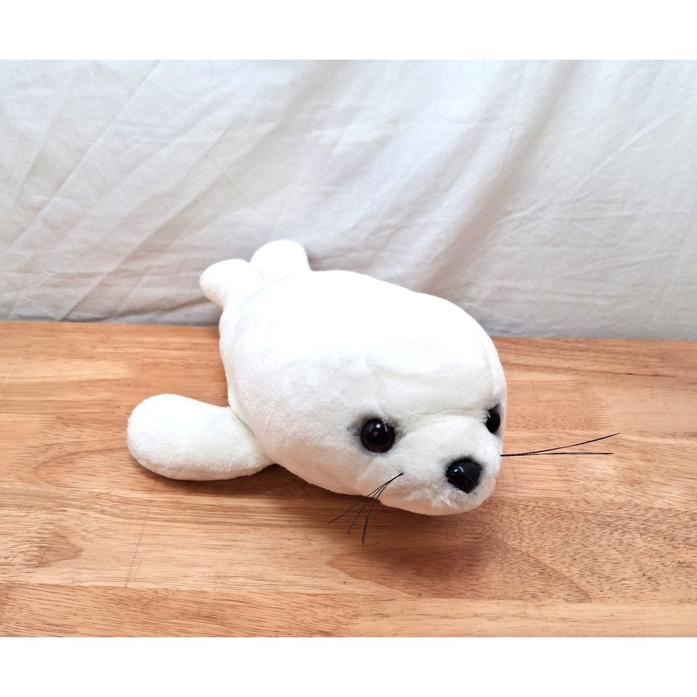 Sea World Seal Pup Baby Plush Stuffed Animal White 14.5" Vintage White